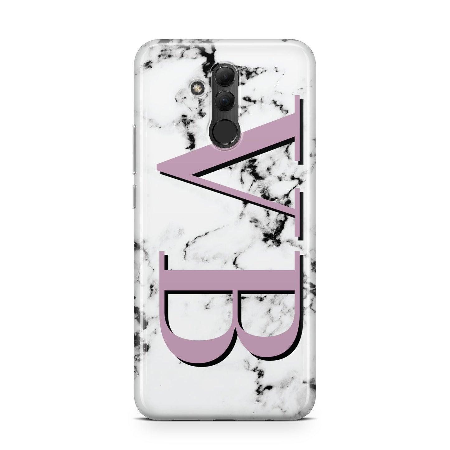 Personalised Purple Big Initials Marble Huawei Mate 20 Lite