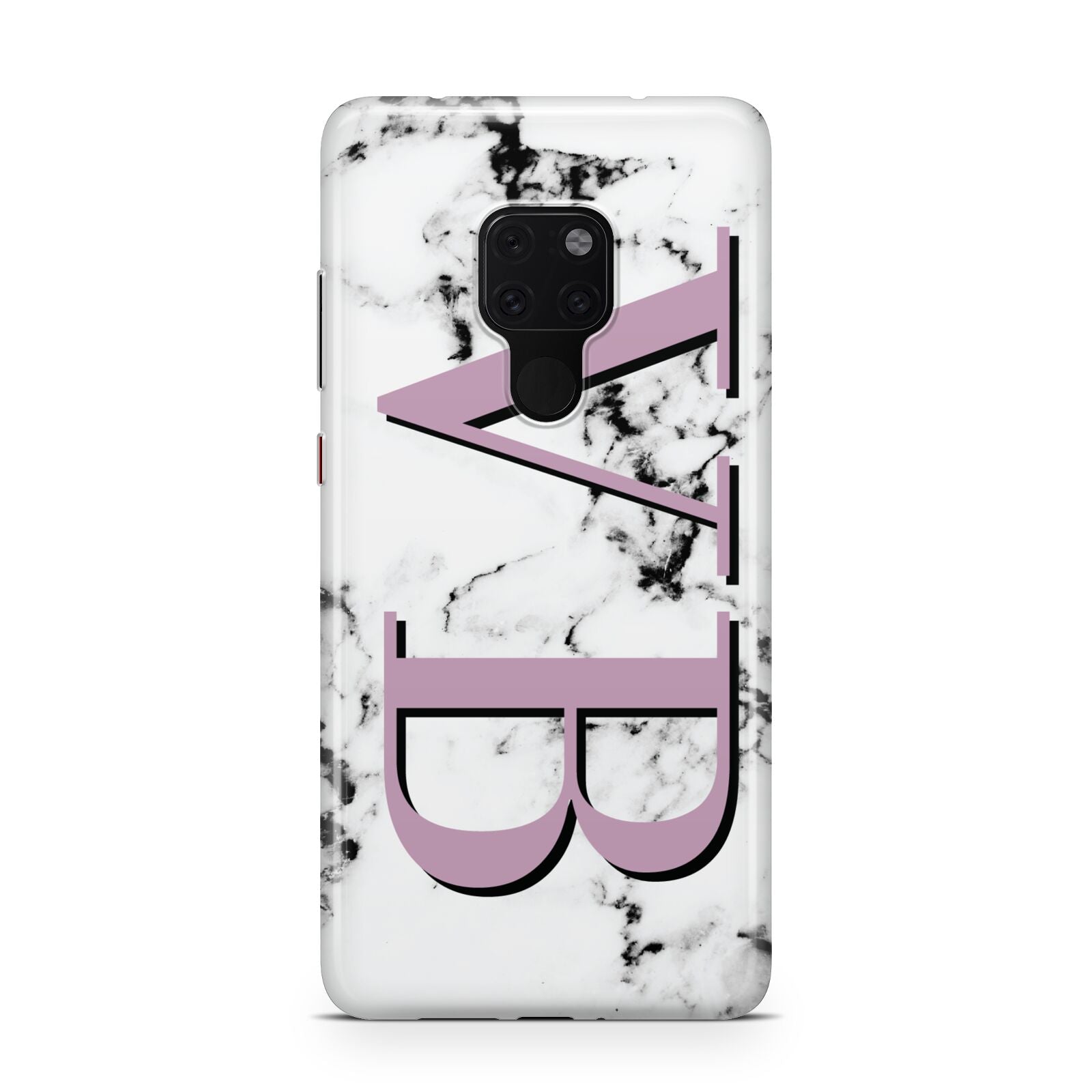 Personalised Purple Big Initials Marble Huawei Mate 20 Phone Case
