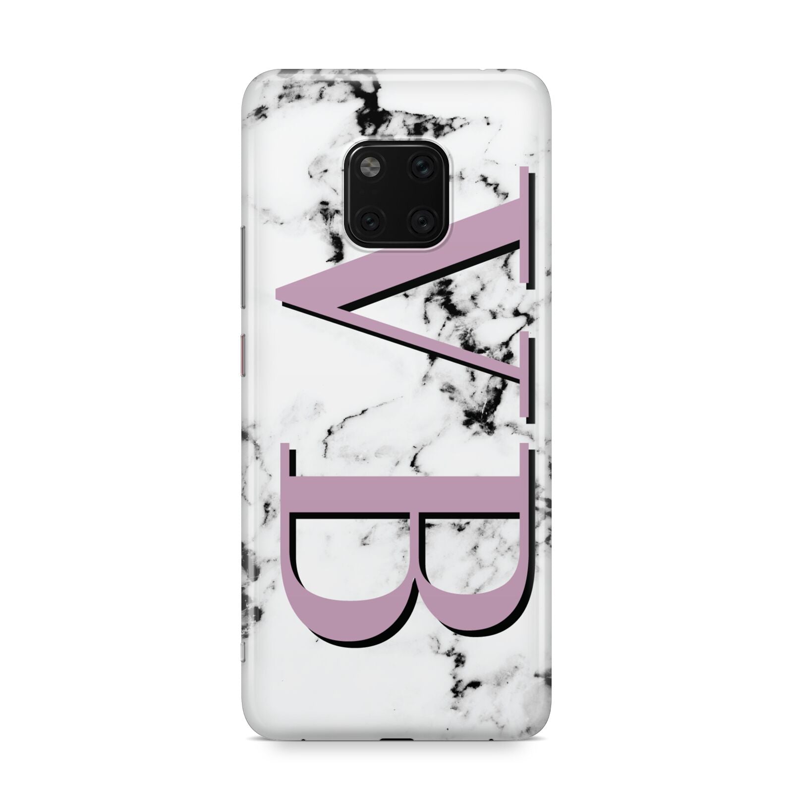 Personalised Purple Big Initials Marble Huawei Mate 20 Pro Phone Case