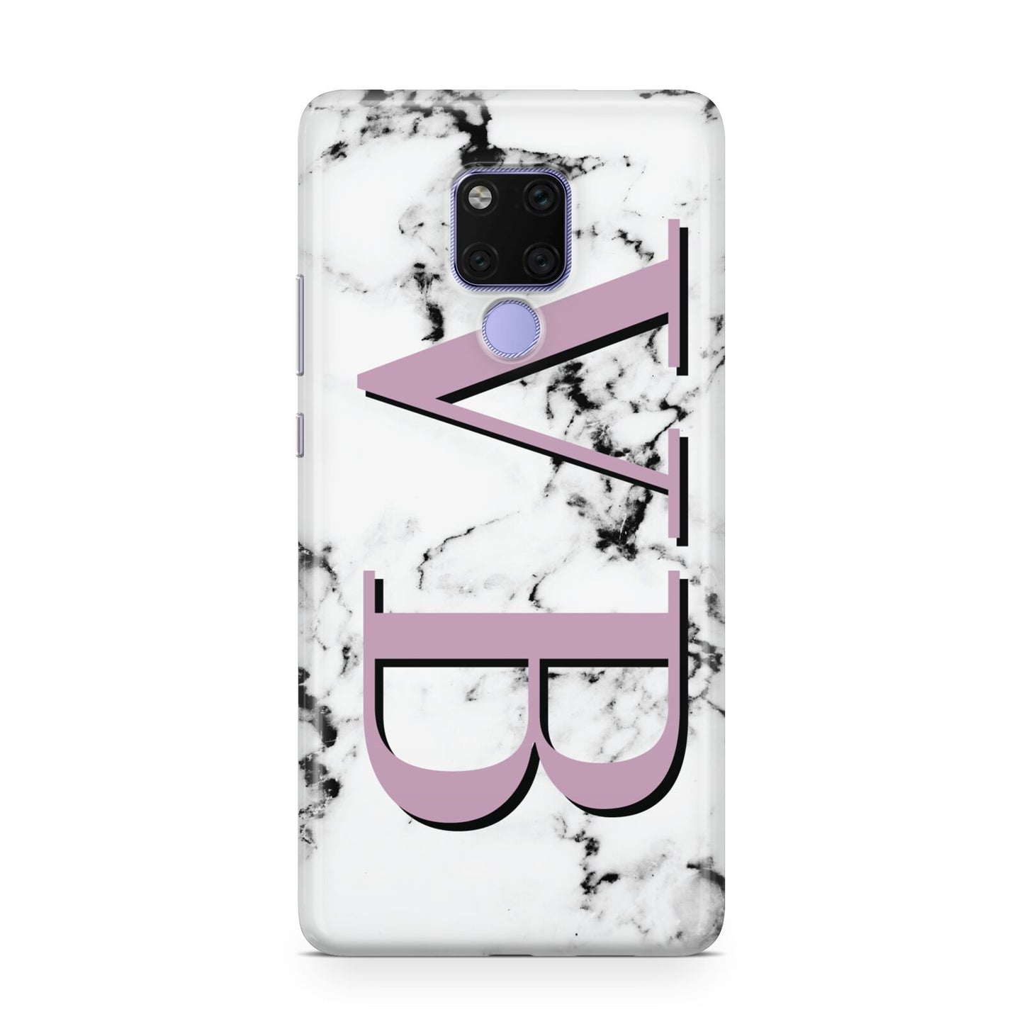 Personalised Purple Big Initials Marble Huawei Mate 20X Phone Case