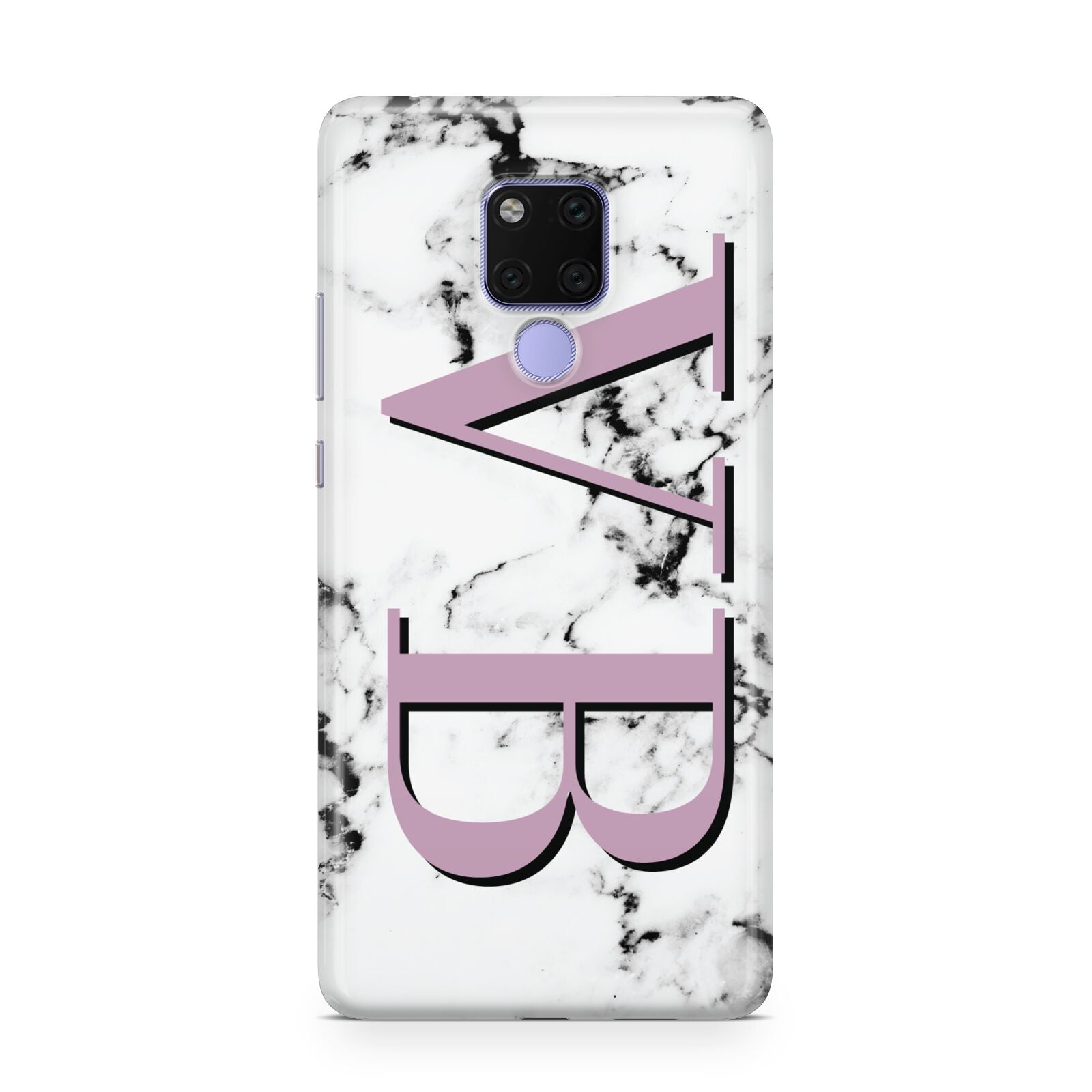 Personalised Purple Big Initials Marble Huawei Mate 20X Phone Case