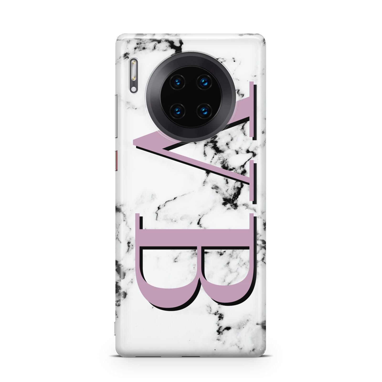 Personalised Purple Big Initials Marble Huawei Mate 30 Pro Phone Case