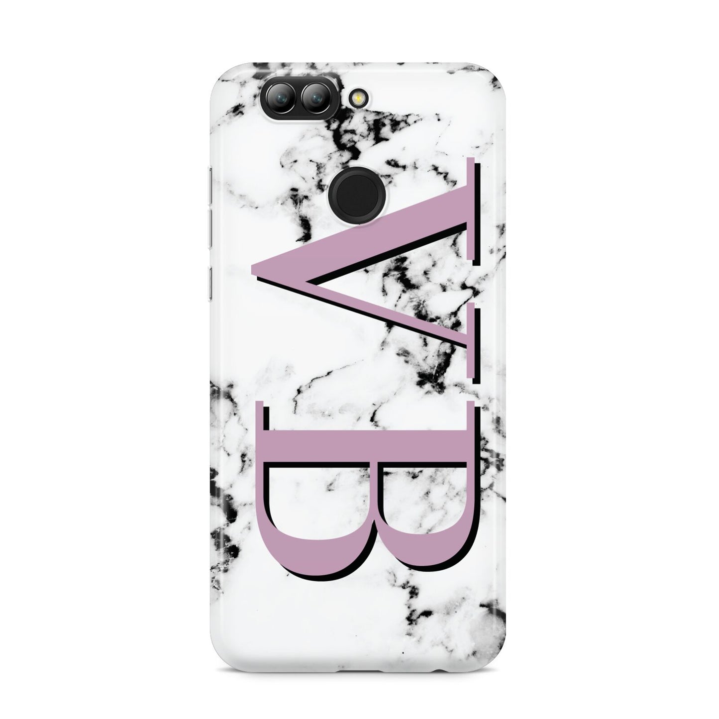 Personalised Purple Big Initials Marble Huawei Nova 2s Phone Case