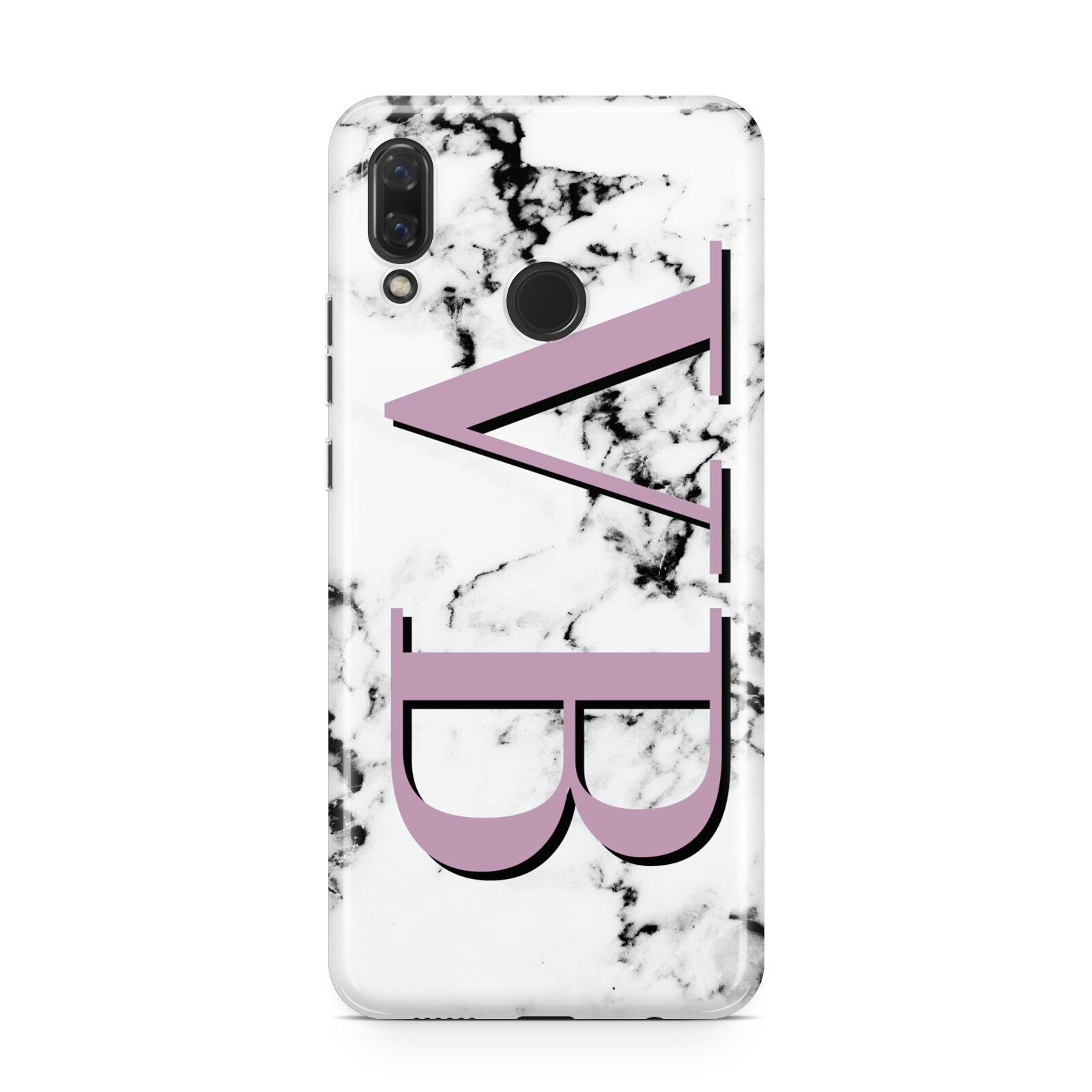 Personalised Purple Big Initials Marble Huawei Nova 3 Phone Case