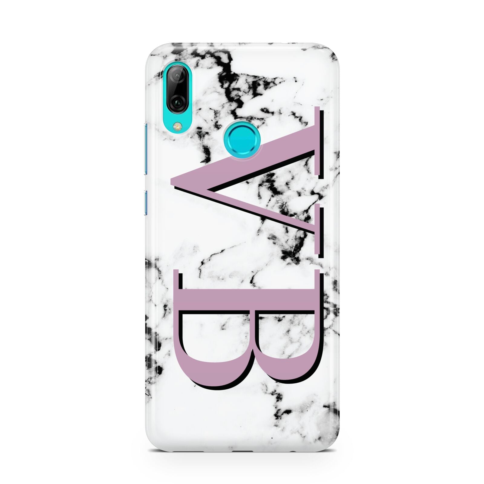 Personalised Purple Big Initials Marble Huawei P Smart 2019 Case