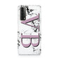 Personalised Purple Big Initials Marble Huawei P Smart 2021