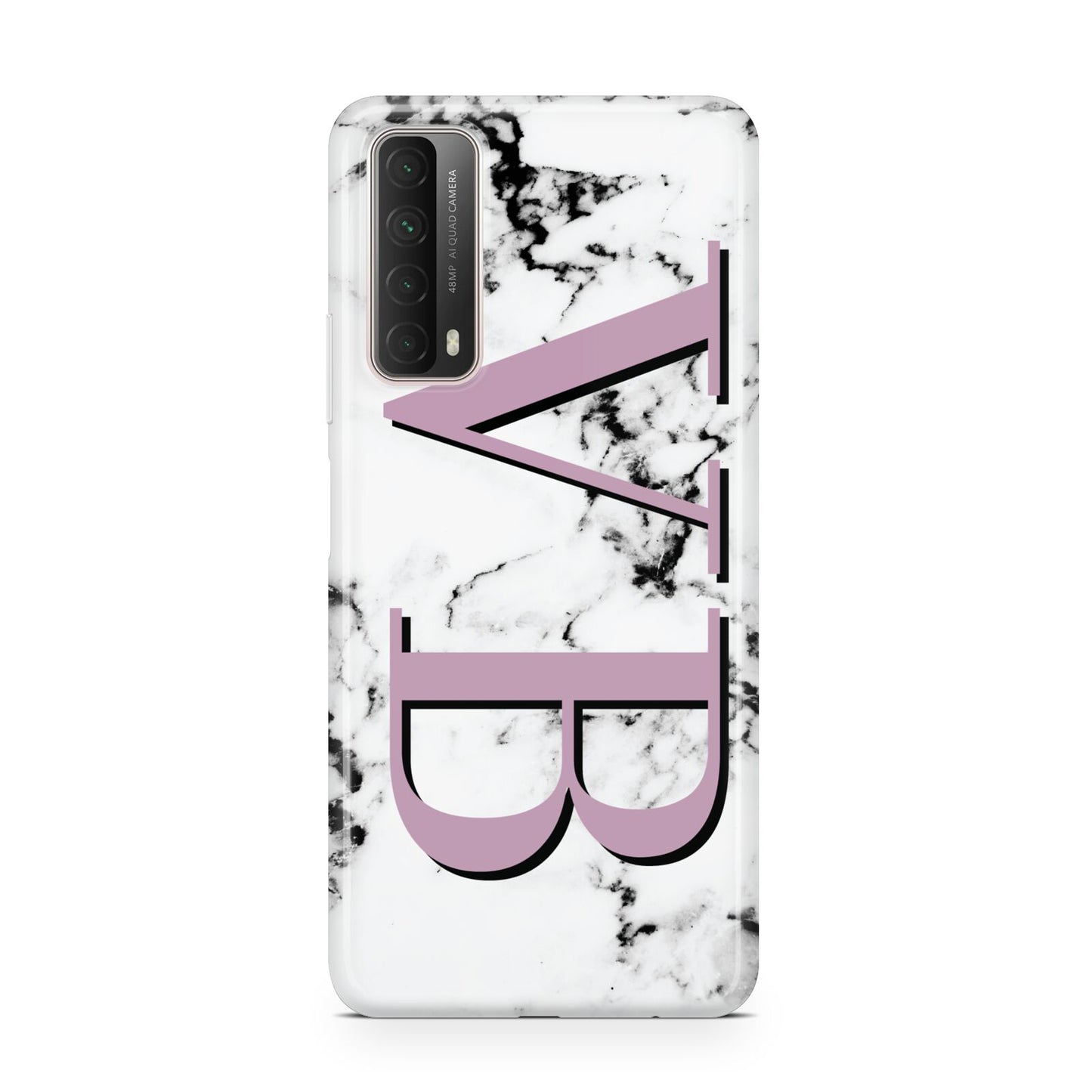 Personalised Purple Big Initials Marble Huawei P Smart 2021
