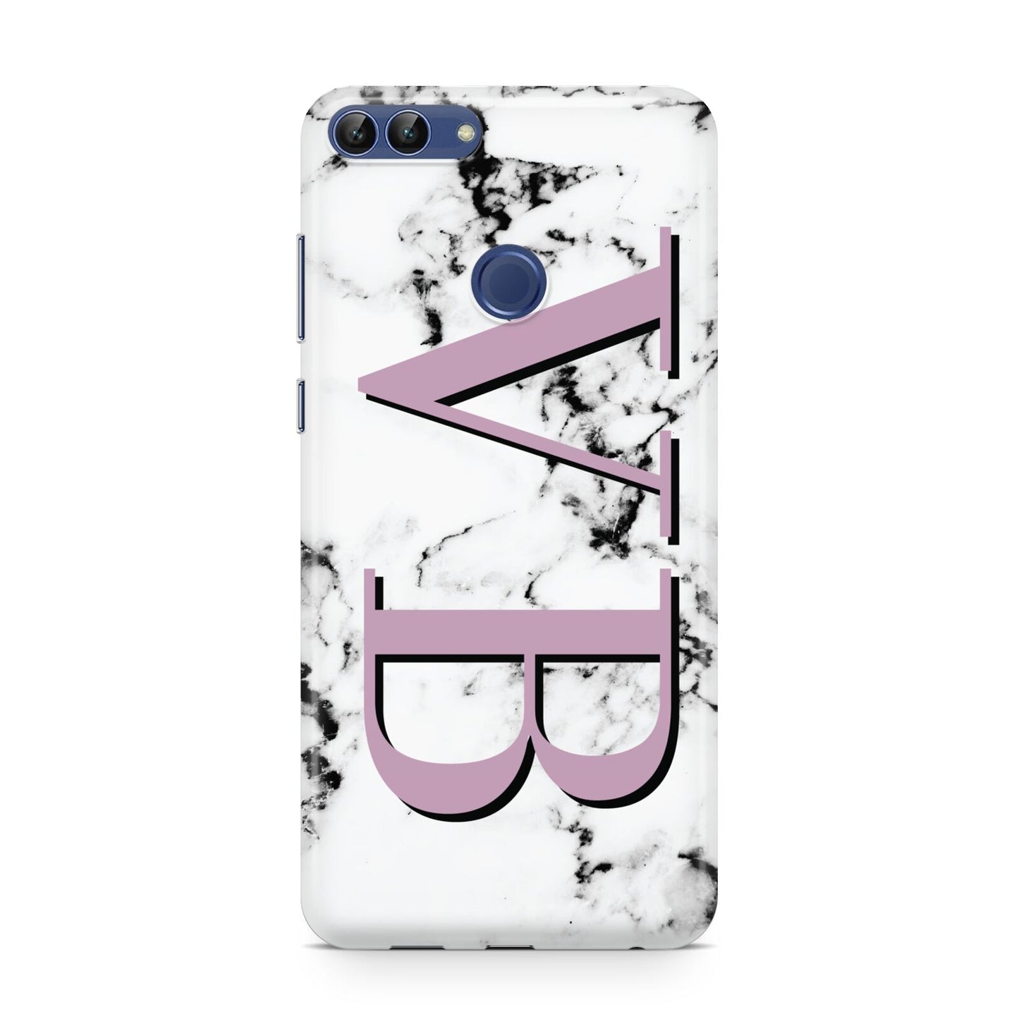 Personalised Purple Big Initials Marble Huawei P Smart Case