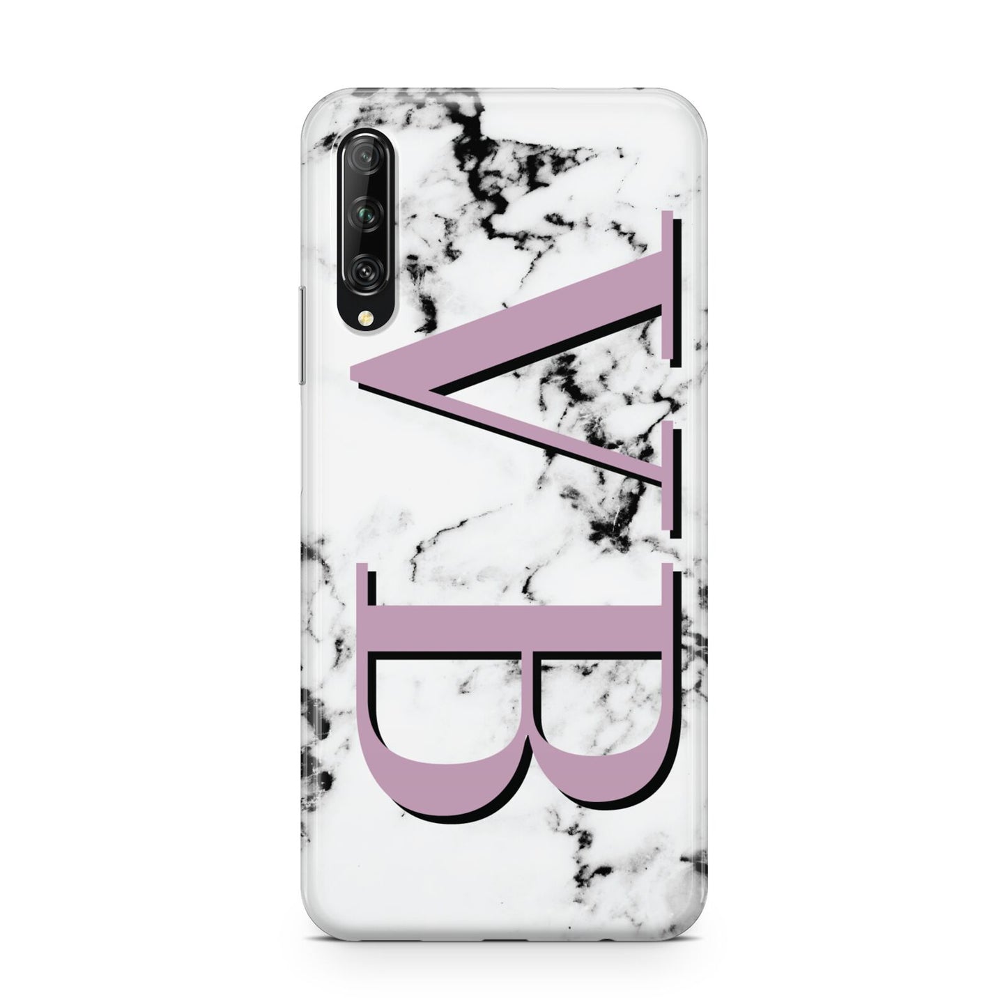 Personalised Purple Big Initials Marble Huawei P Smart Pro 2019