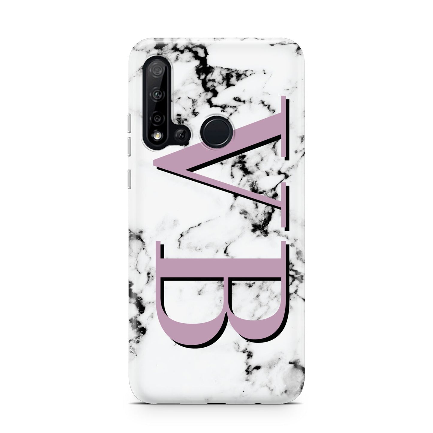 Personalised Purple Big Initials Marble Huawei P20 Lite 5G Phone Case