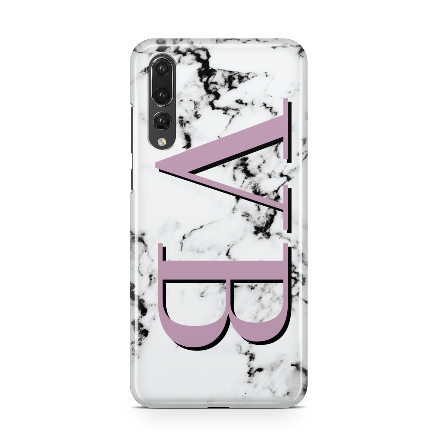 Personalised Purple Big Initials Marble Huawei P20 Pro Phone Case