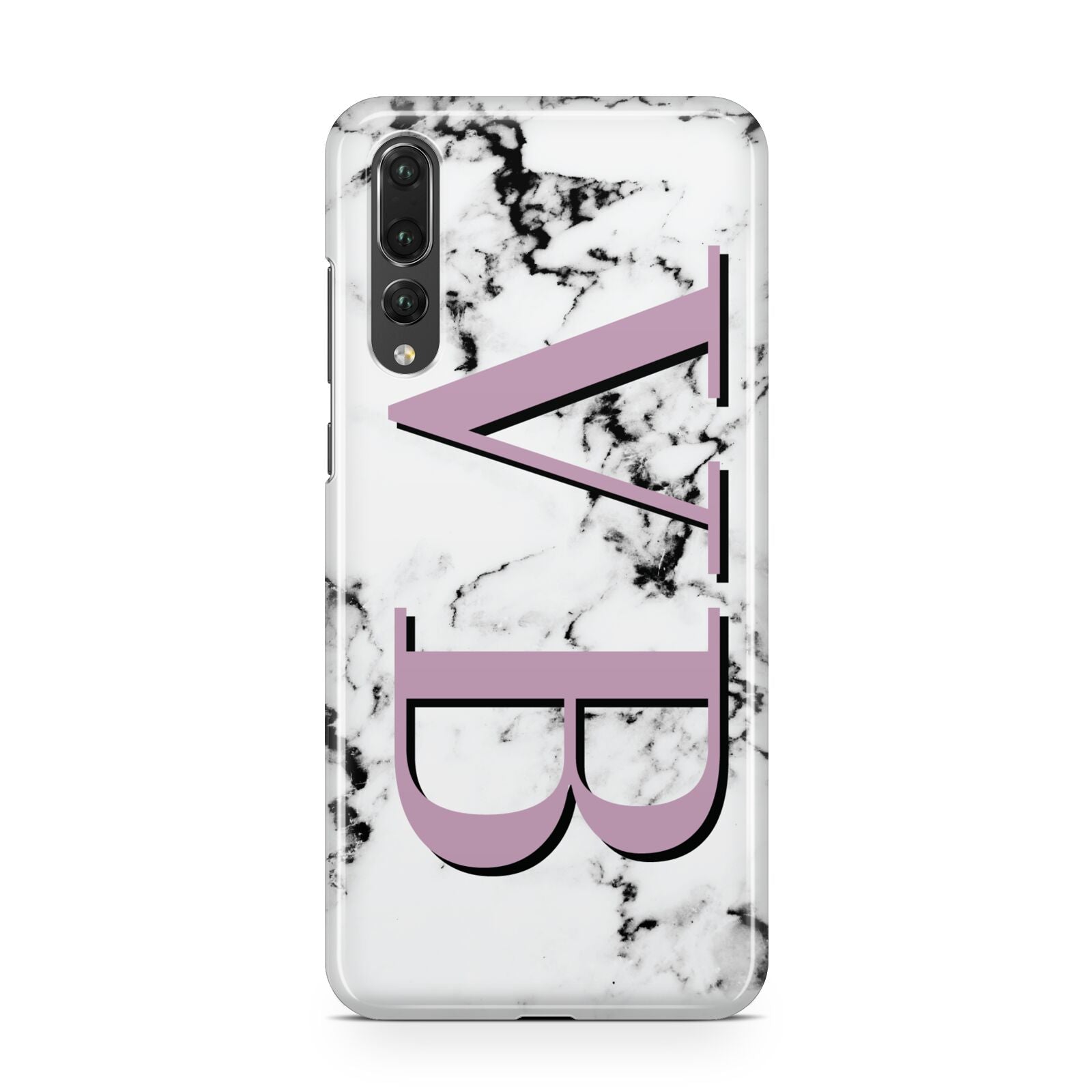 Personalised Purple Big Initials Marble Huawei P20 Pro Phone Case