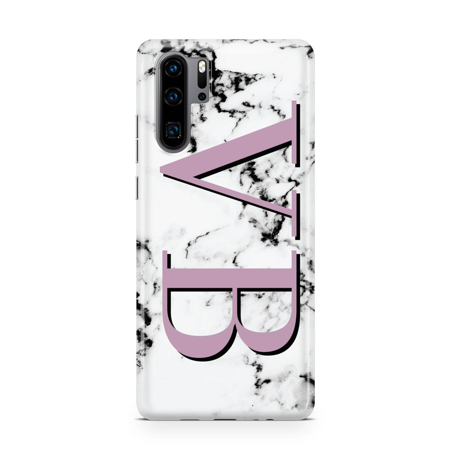 Personalised Purple Big Initials Marble Huawei P30 Pro Phone Case