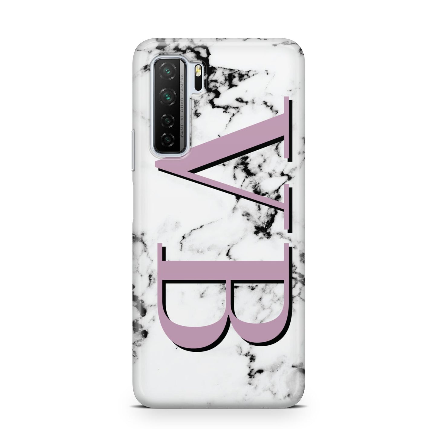 Personalised Purple Big Initials Marble Huawei P40 Lite 5G Phone Case
