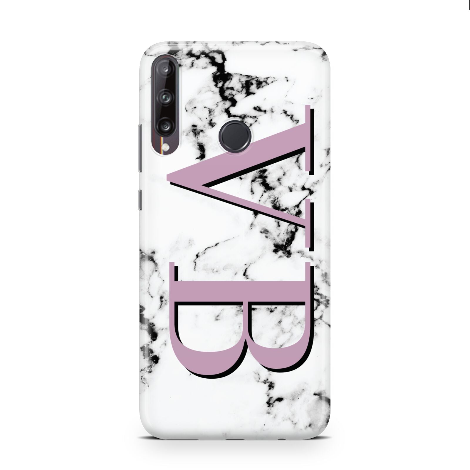 Personalised Purple Big Initials Marble Huawei P40 Lite E Phone Case