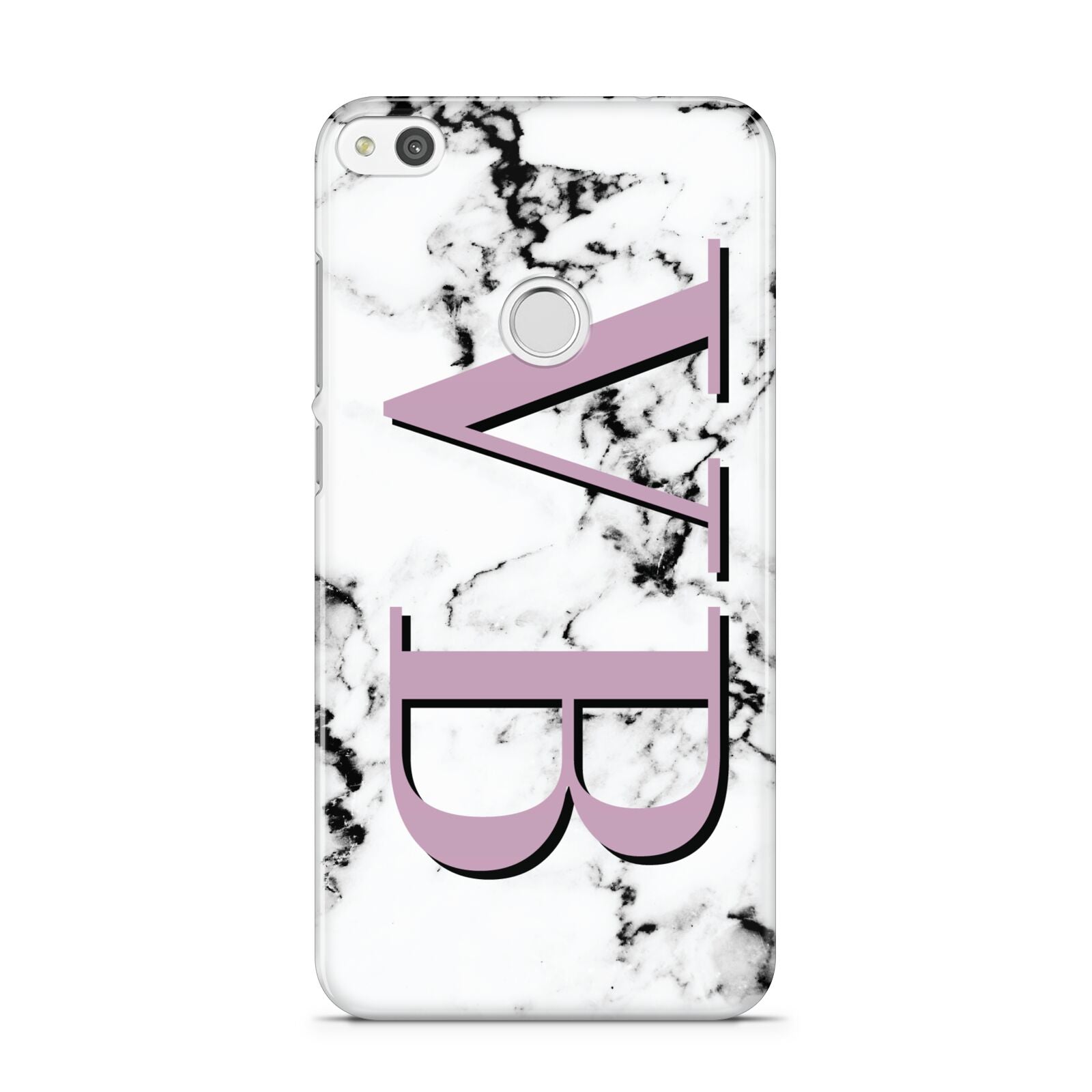 Personalised Purple Big Initials Marble Huawei P8 Lite Case