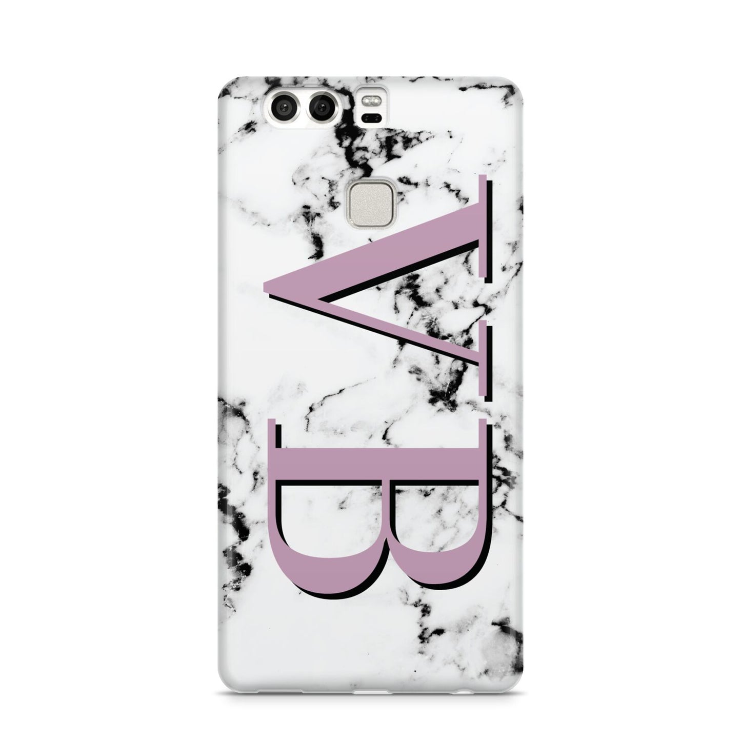 Personalised Purple Big Initials Marble Huawei P9 Case
