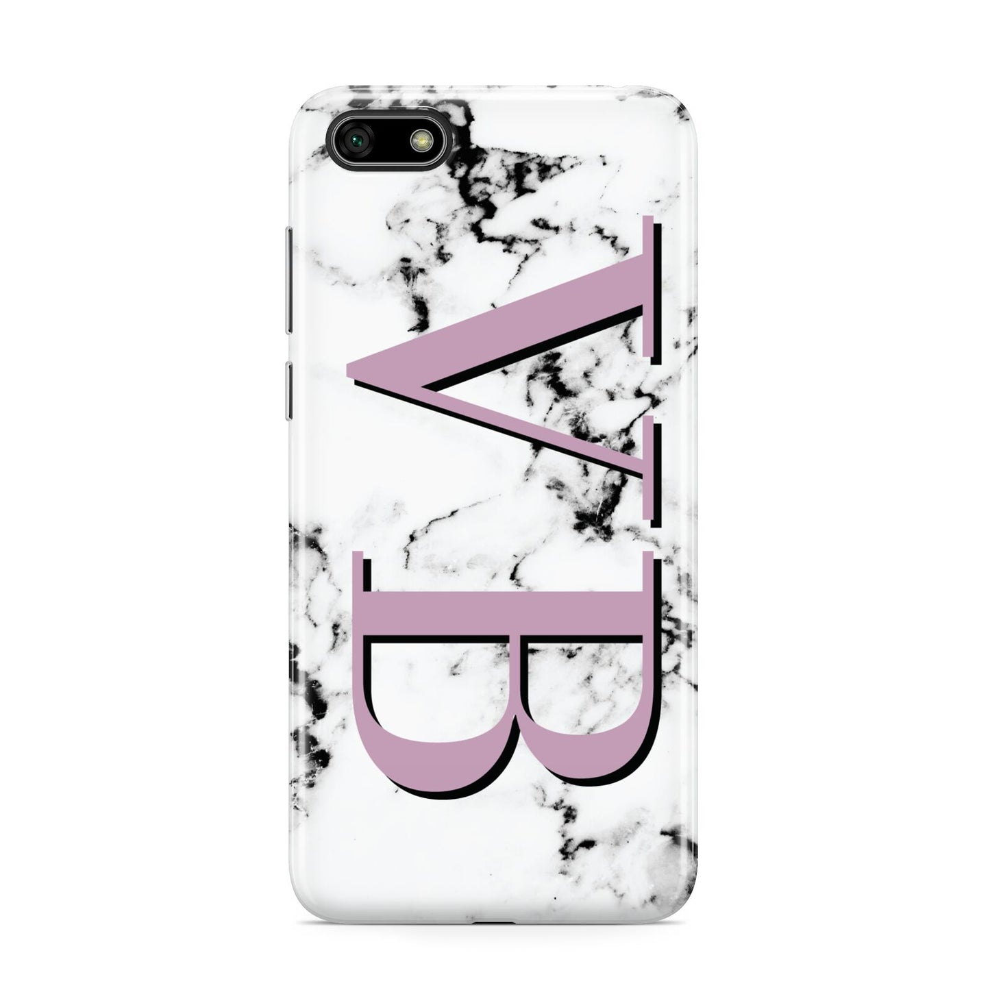 Personalised Purple Big Initials Marble Huawei Y5 Prime 2018 Phone Case