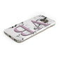 Personalised Purple Big Initials Marble Protective Samsung Galaxy Case Angled Image