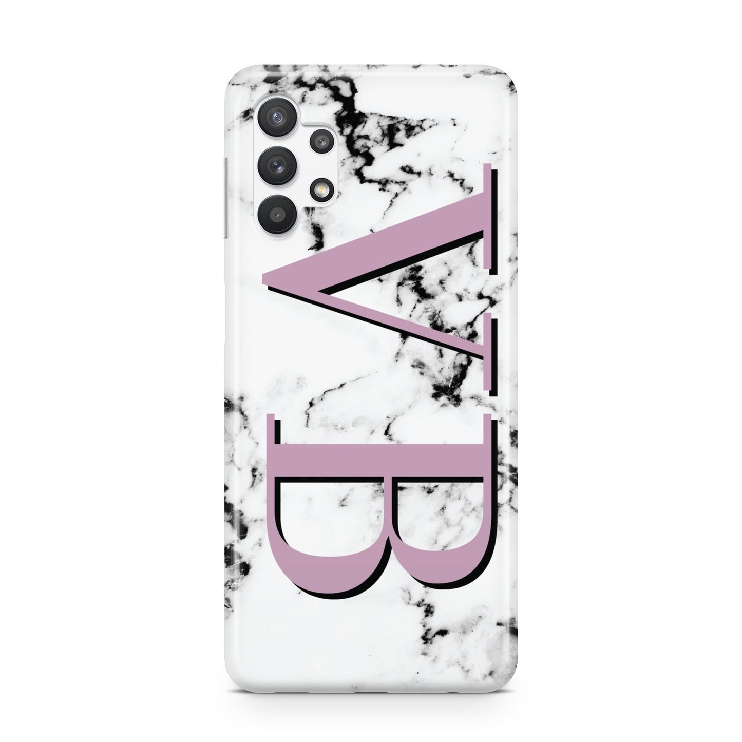 Personalised Purple Big Initials Marble Samsung A32 5G Case