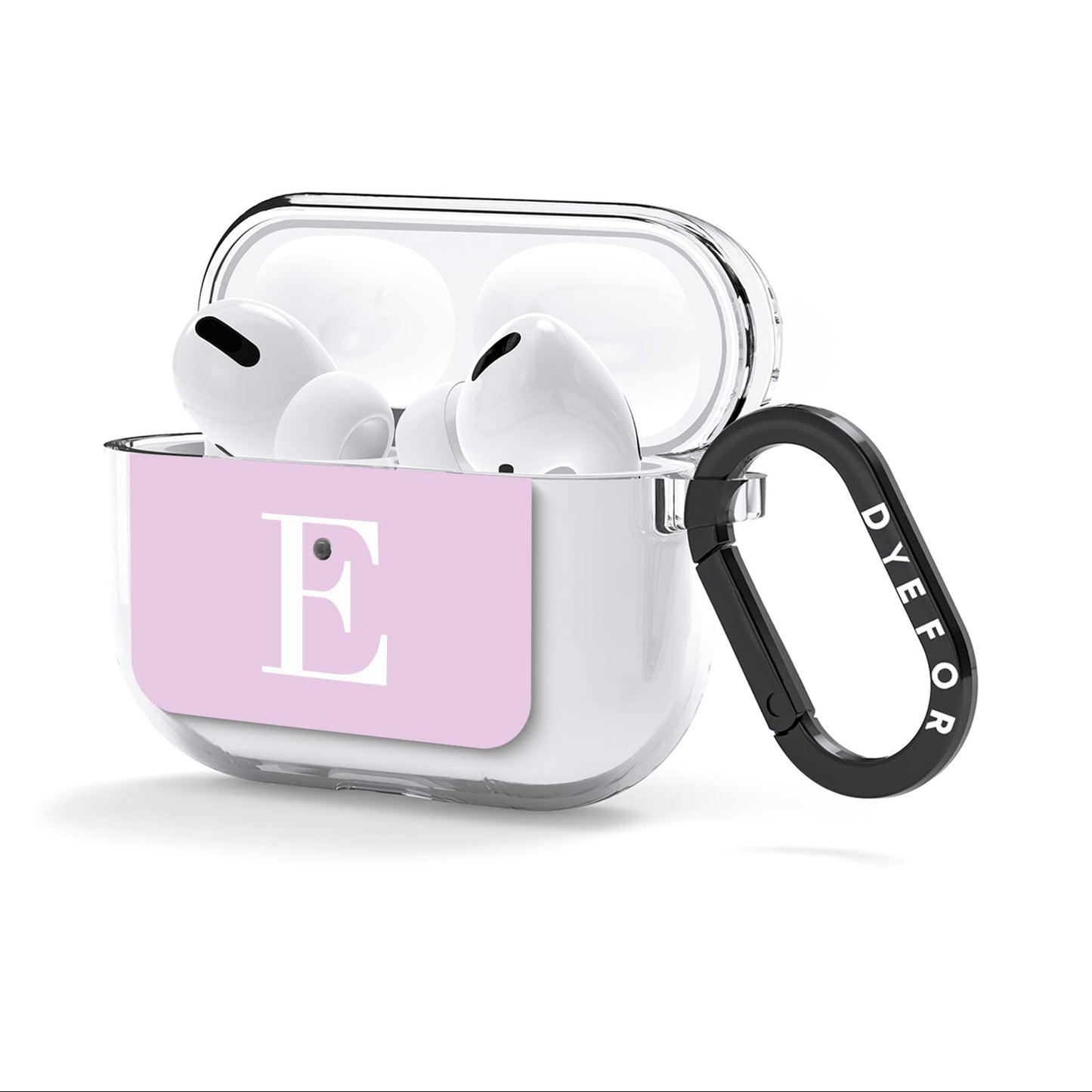 Personalised Purple Black Initial AirPods Clear Case 3rd Gen Side Image