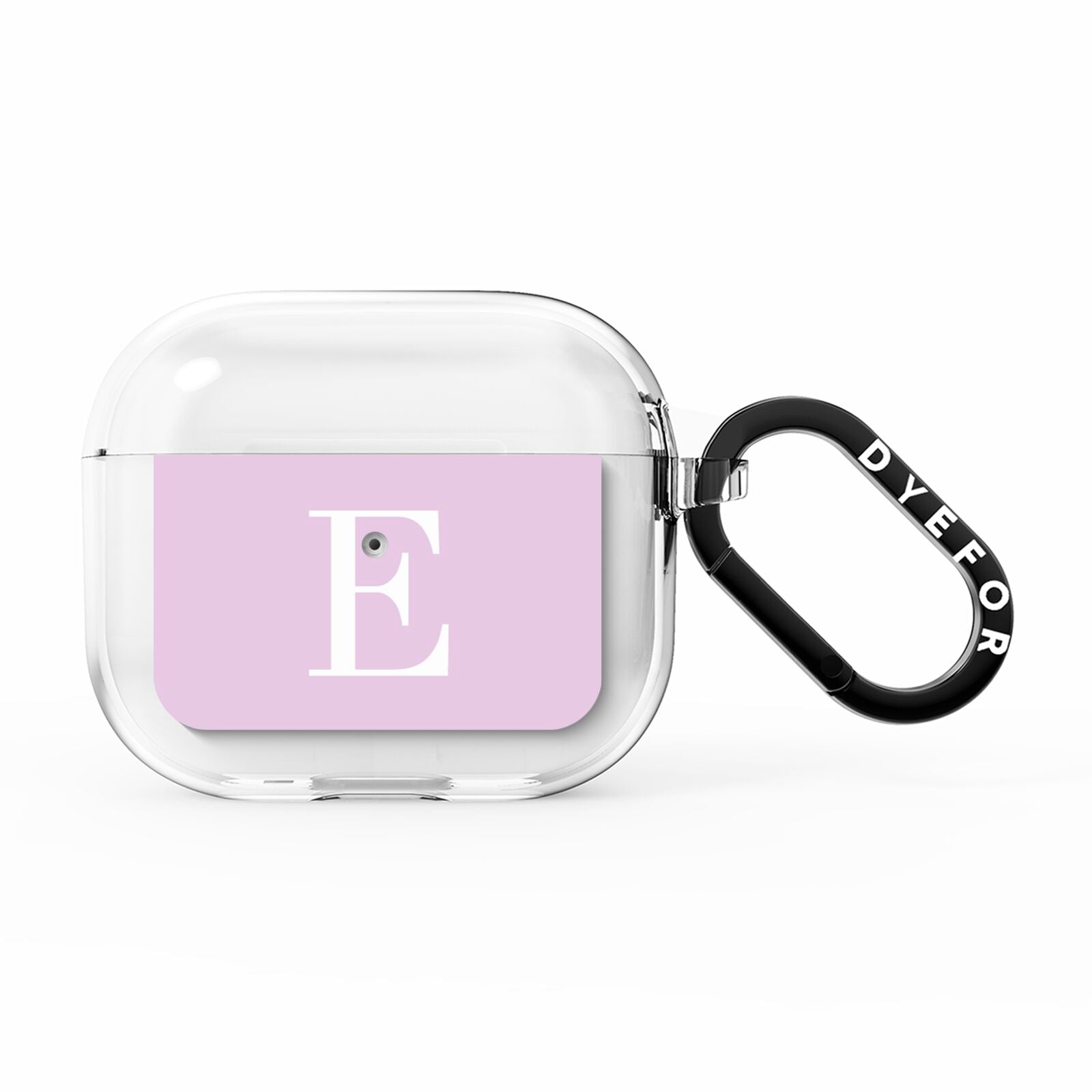 Personalised Purple Black Initial AirPods Clear Case 3rd Gen