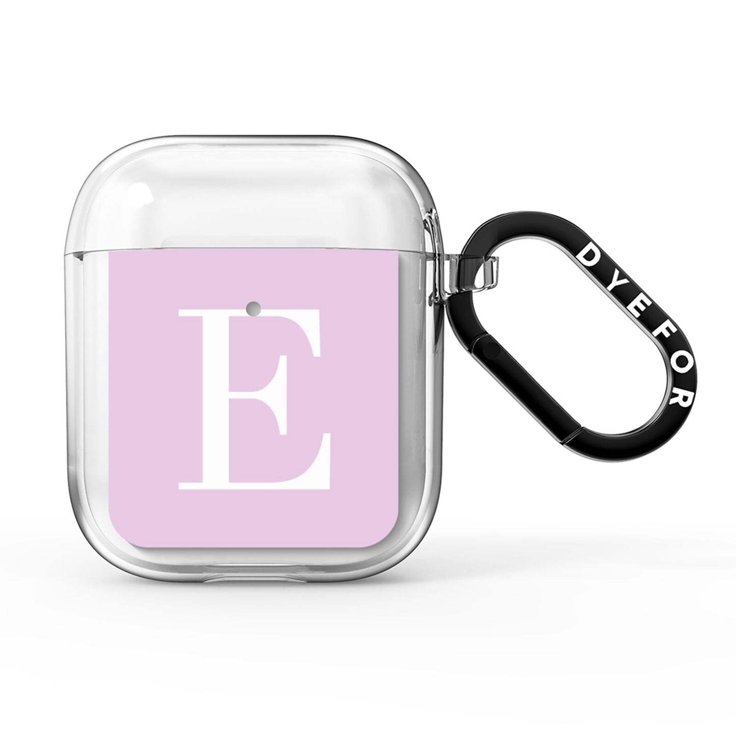Personalised Purple Black Initial AirPods Clear Case