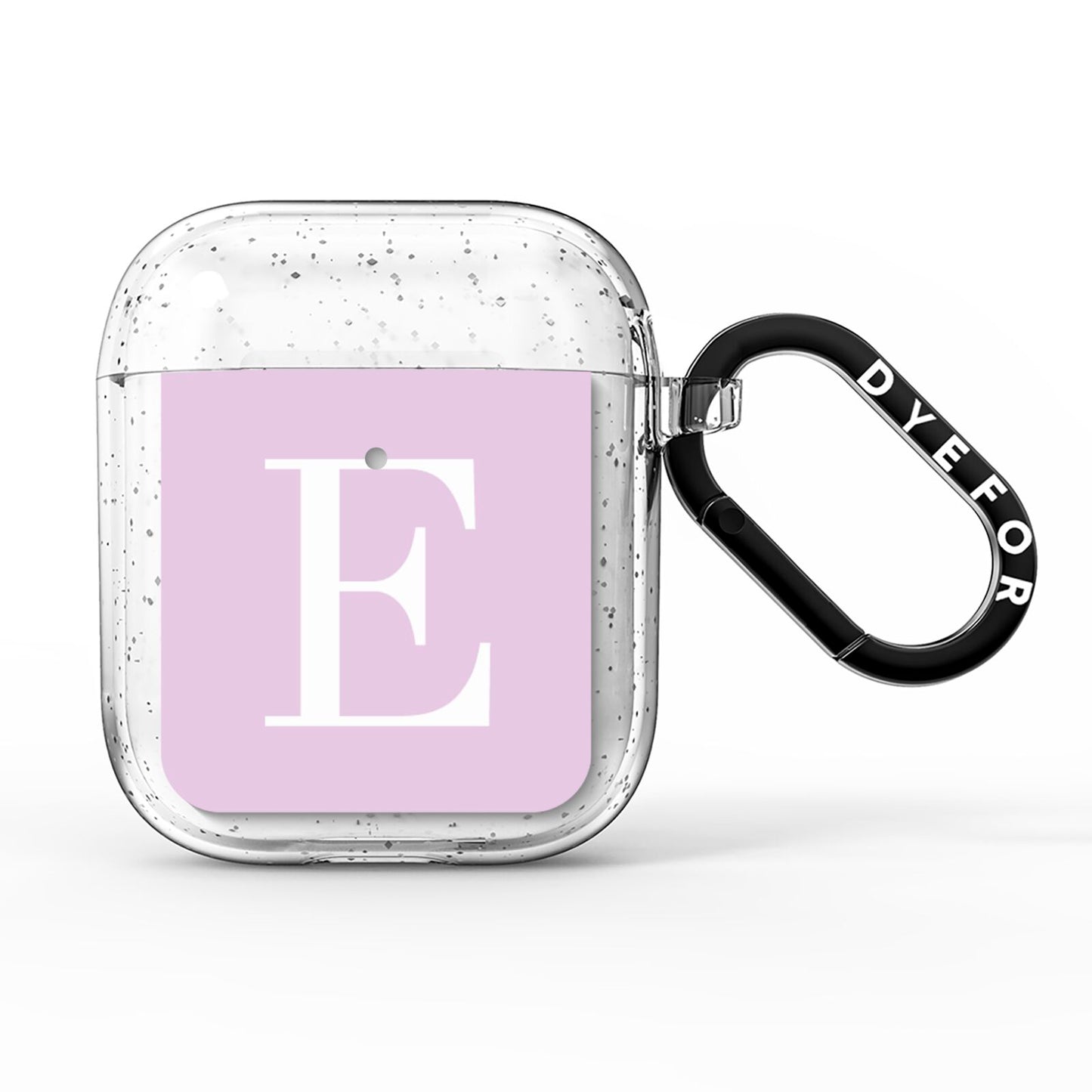 Personalised Purple Black Initial AirPods Glitter Case