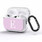 Personalised Purple Black Initial AirPods Pro Clear Case Side Image