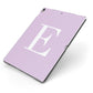 Personalised Purple Black Initial Apple iPad Case on Grey iPad Side View
