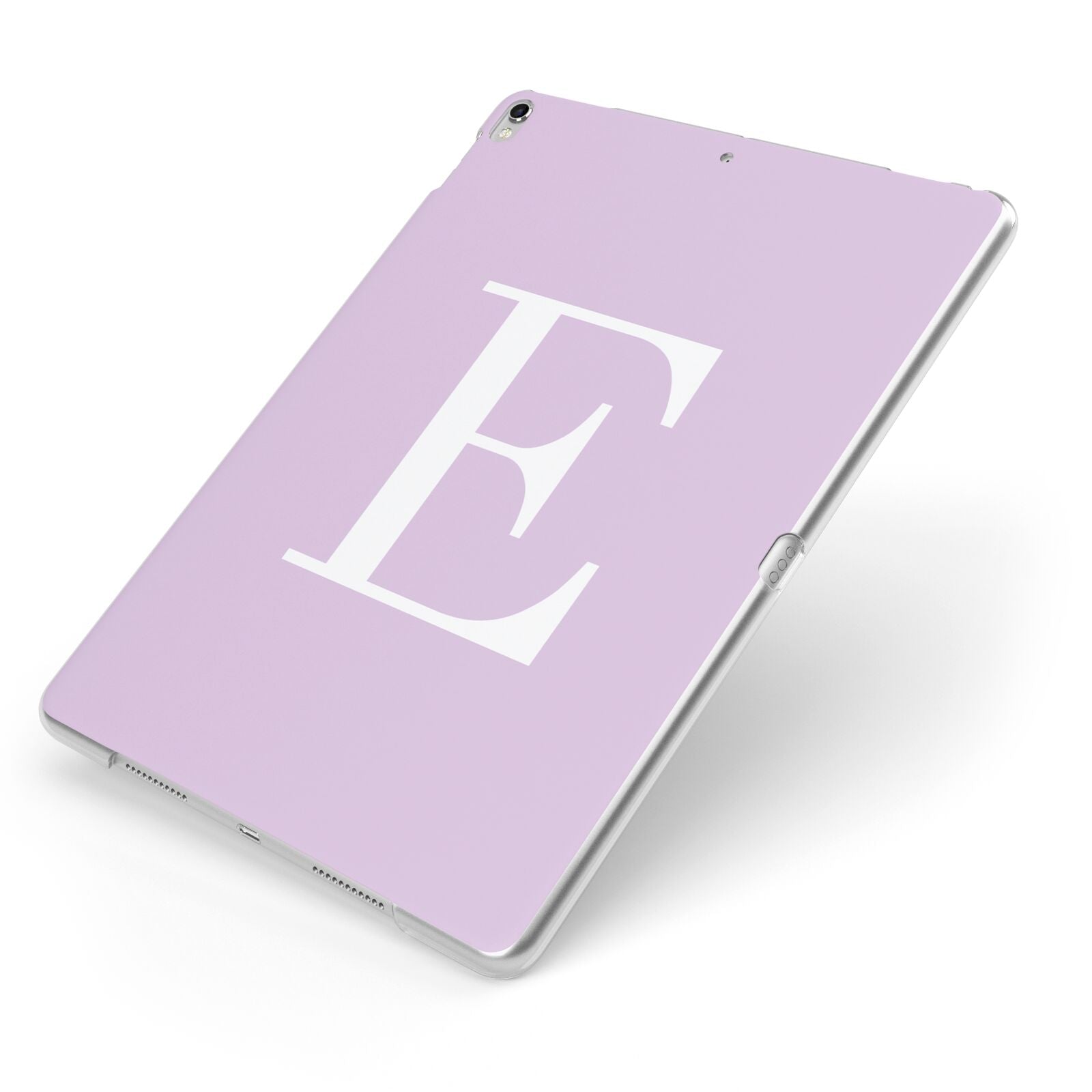 Personalised Purple Black Initial Apple iPad Case on Silver iPad Side View