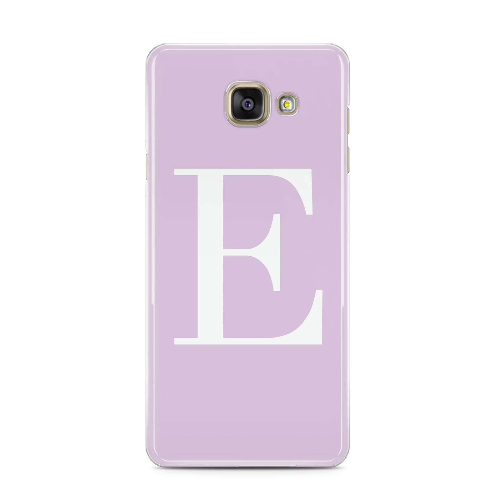 Personalised Purple Black Initial Samsung Galaxy A3 2016 Case on gold phone