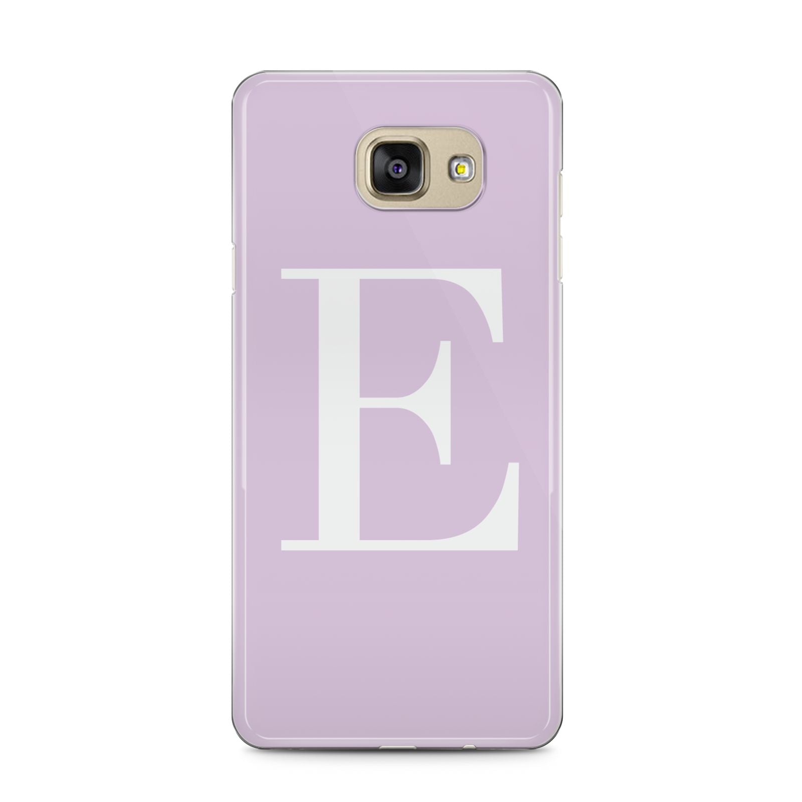 Personalised Purple Black Initial Samsung Galaxy A5 2016 Case on gold phone