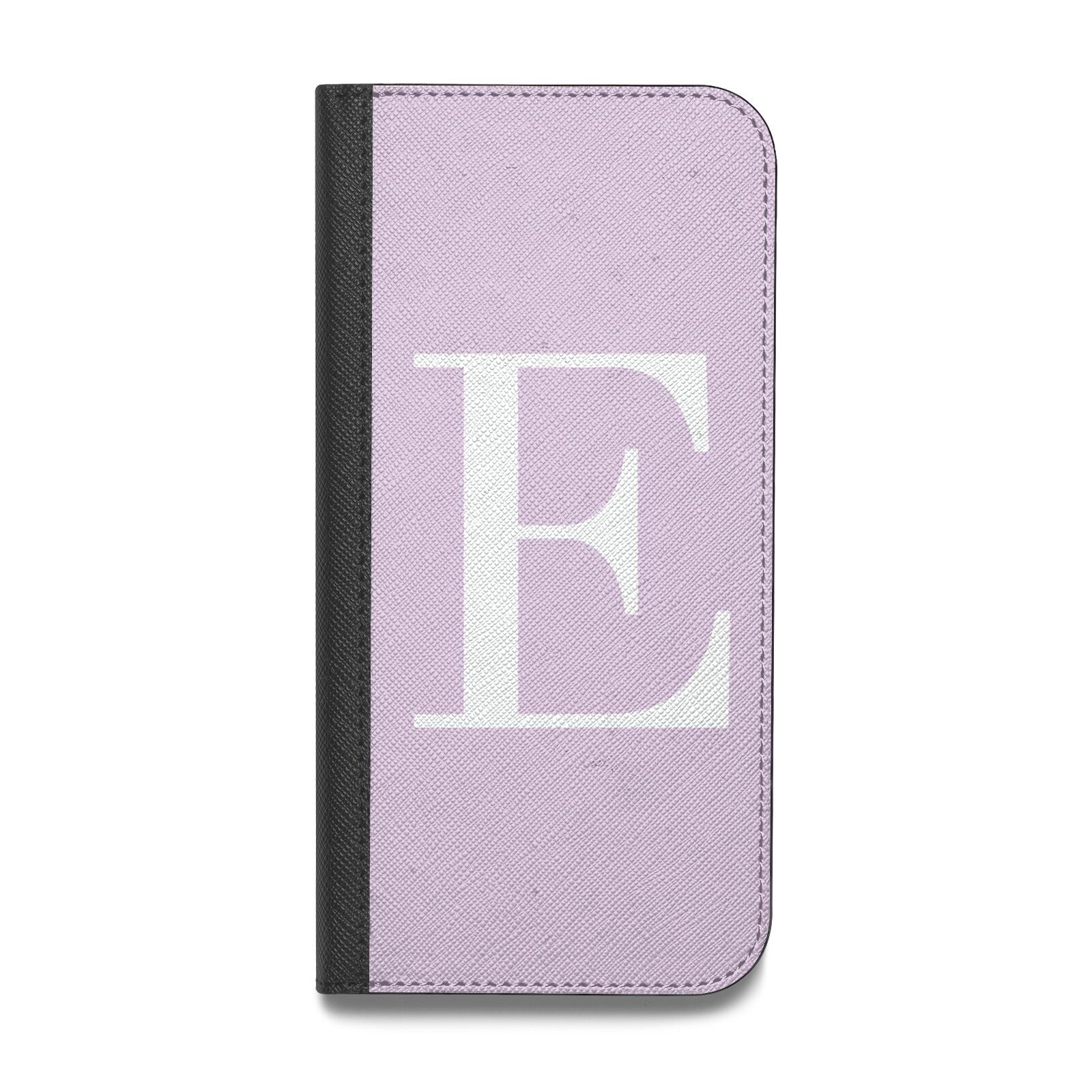 Personalised Purple Black Initial Vegan Leather Flip Samsung Case