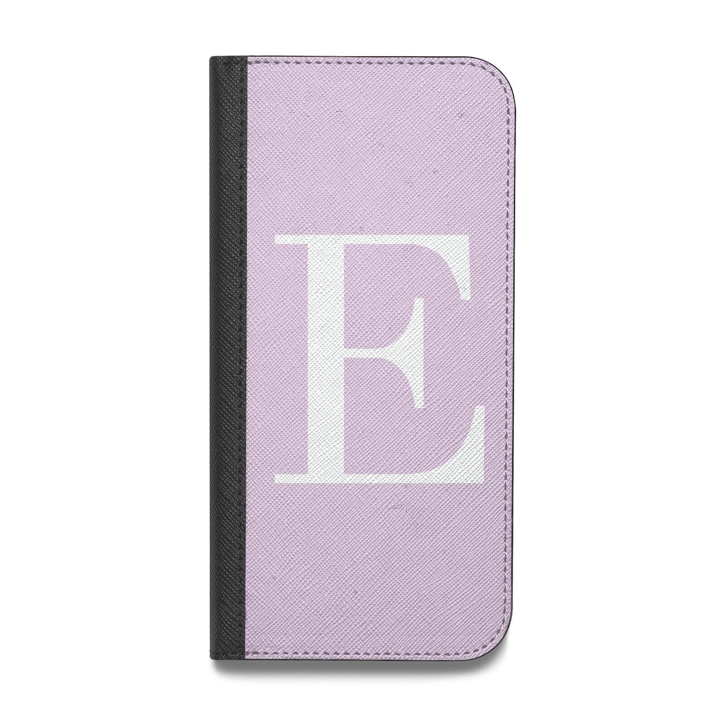Personalised Purple Black Initial Vegan Leather Flip iPhone Case