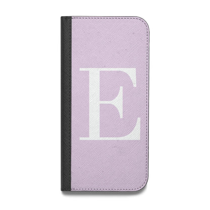 Personalised Purple Black Initial Vegan Leather Flip iPhone Case