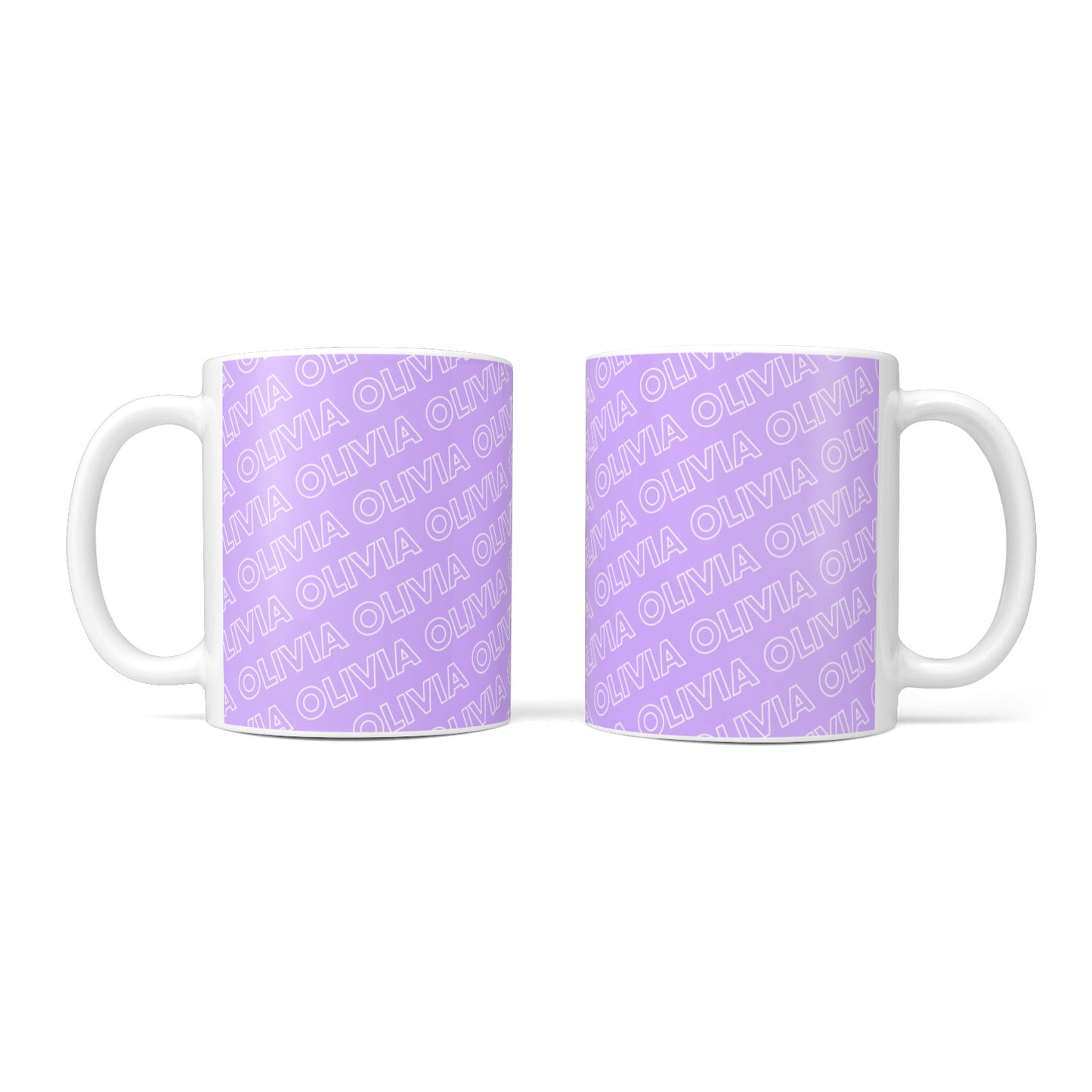 Personalised Purple Diagonal Name 10oz Mug Alternative Image 3