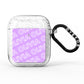 Personalised Purple Diagonal Name AirPods Glitter Case