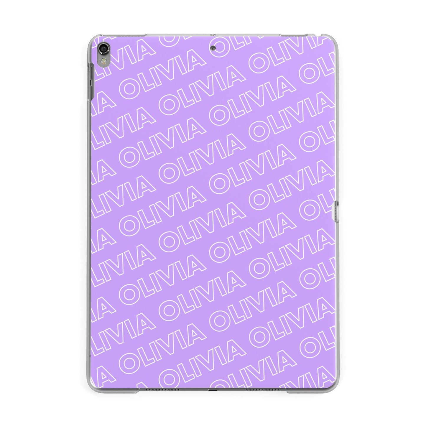 Personalised Purple Diagonal Name Apple iPad Grey Case