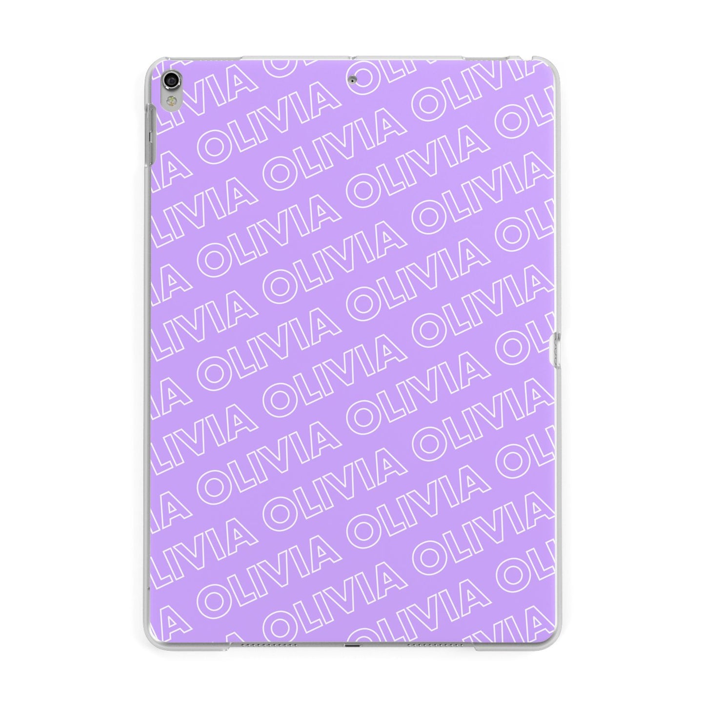 Personalised Purple Diagonal Name Apple iPad Silver Case