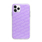 Personalised Purple Diagonal Name Apple iPhone 11 Pro in Silver with Bumper Case