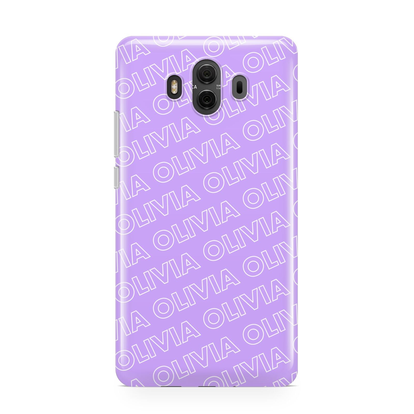 Personalised Purple Diagonal Name Huawei Mate 10 Protective Phone Case
