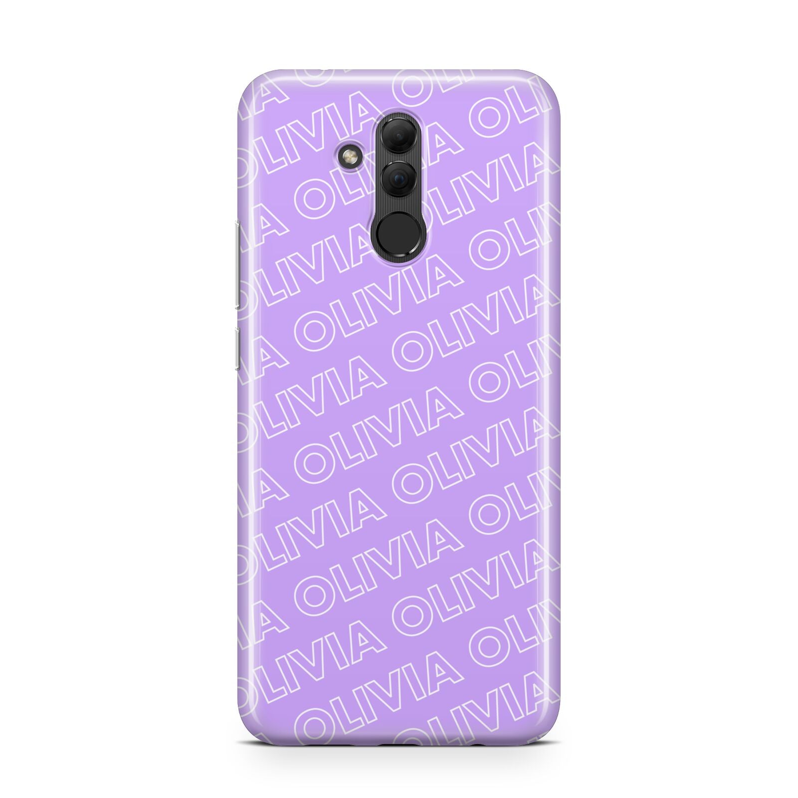 Personalised Purple Diagonal Name Huawei Mate 20 Lite