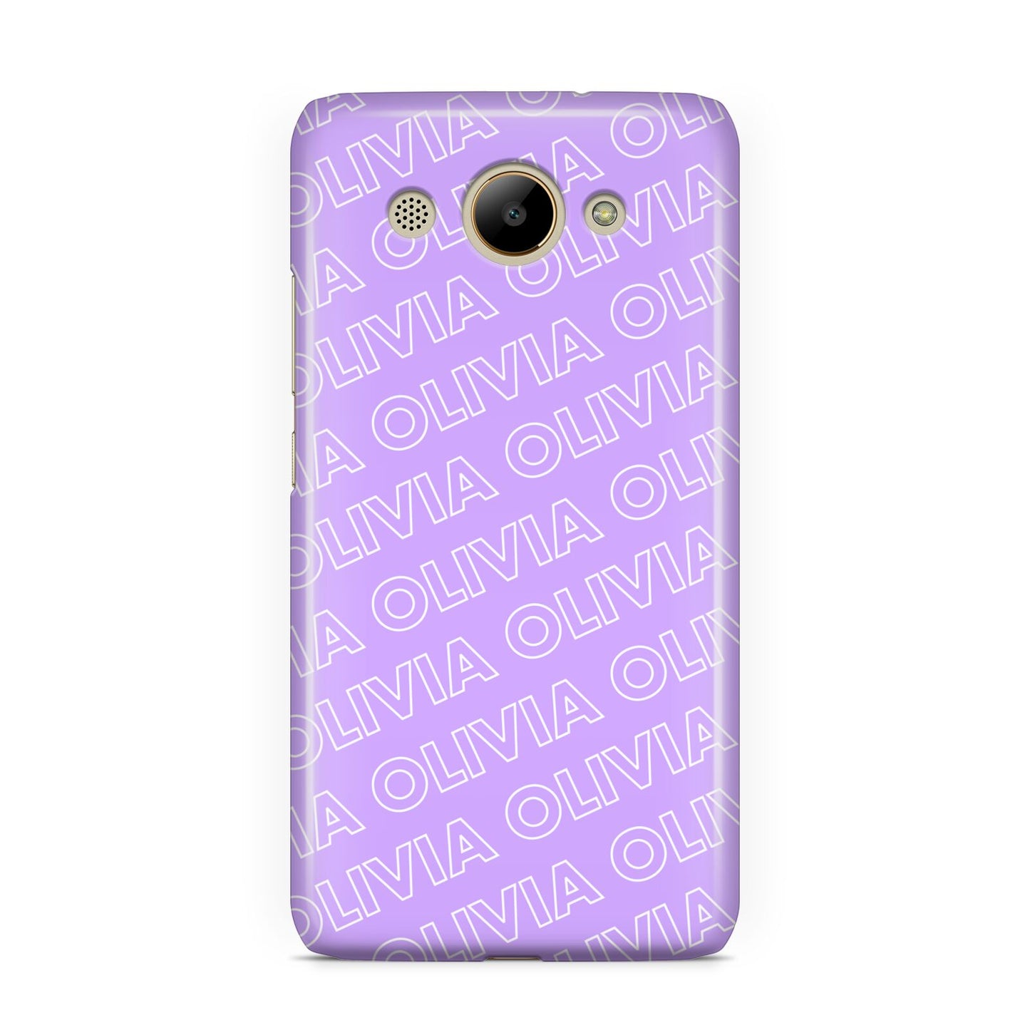 Personalised Purple Diagonal Name Huawei Y3 2017