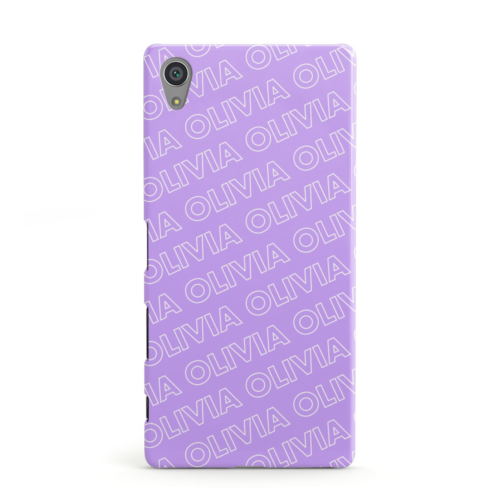 Personalised Purple Diagonal Name Sony Xperia Case
