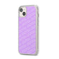 Personalised Purple Diagonal Name iPhone 14 Plus Clear Tough Case Starlight Angled Image