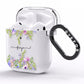 Personalised Purple Flowers AirPods Clear Case Side Image