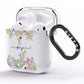 Personalised Purple Flowers AirPods Clear Case Side Image