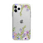 Personalised Purple Flowers Apple iPhone 11 Pro Max in Silver with Bumper Case