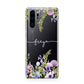 Personalised Purple Flowers Huawei P30 Pro Phone Case